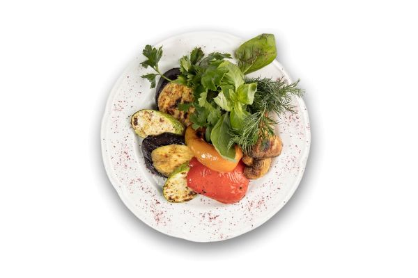 Овощи на гриле Шампиньон, цуккини, баклажан, болгарский перец